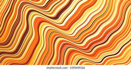 Light Orange vector texture with wry lines. Colorful abstract illustration with gradient curves. Pattern for commercials, ads.