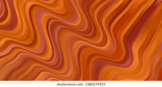 Light Orange vector texture with wry lines. Abstract illustration with gradient bows. Design for your business promotion.