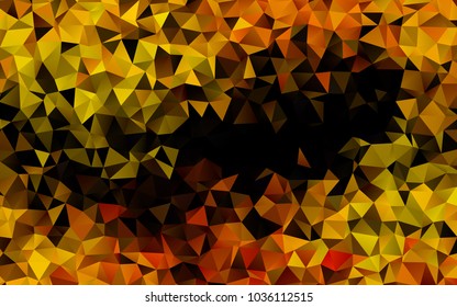 Light Orange vector triangle mosaic background. Colorful illustration in abstract style with gradient. A completely new template for your business design.