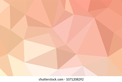 Light Orange vector triangle mosaic cover. Elegant bright polygonal illustration with gradient. A new texture for your design.