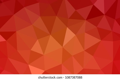 Light Orange vector triangle mosaic cover. Elegant bright polygonal illustration with gradient. Triangular pattern for your design.