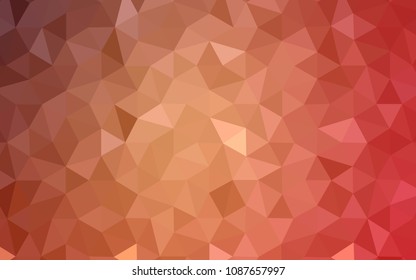 Light Orange vector triangle mosaic texture. Creative illustration in halftone style with triangles. Brand new design for your business.