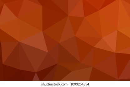 Light Orange vector triangle mosaic cover. Triangular geometric sample with gradient.  Completely new template for your banner.