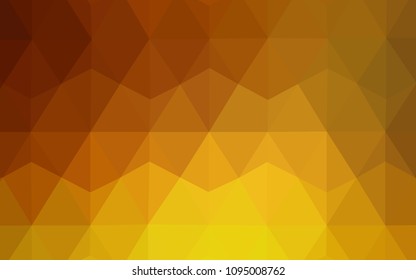 Light Orange vector triangle mosaic cover. Polygonal abstract illustration with gradient. Completely new template for your banner.
