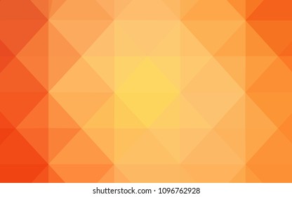 Light Orange vector triangle mosaic template. Shining polygonal illustration, which consist of triangles. Pattern for a brand book's backdrop.