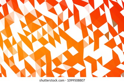 Light Orange vector triangle mosaic background. Geometric illustration in Origami style with gradient.  The polygonal design can be used for your web site.