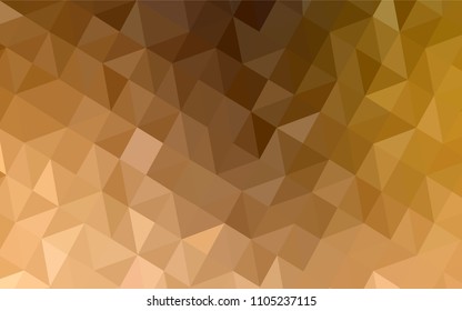 Light Orange vector triangle mosaic template. Geometric illustration in Origami style with gradient.  Brand new style for your business design.