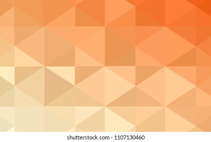 Light Orange vector triangle mosaic cover. Triangular geometric sample with gradient.  Triangular pattern for your business design.