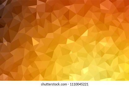 Light Orange vector triangle mosaic template. Colorful illustration in abstract style with triangles. Best triangular design for your business.