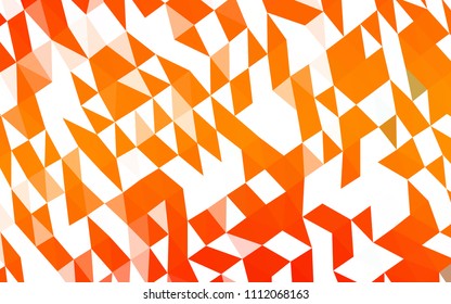 Light Orange vector triangle mosaic background. Triangular geometric sample with gradient.  The textured pattern can be used for background.
