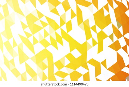 Light Orange vector triangle mosaic template. Geometric illustration in Origami style with gradient.  The best triangular design for your business.