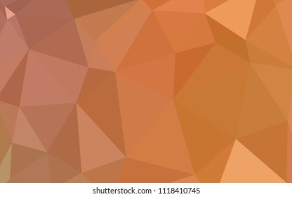 Light Orange vector triangle mosaic template. Modern abstract illustration with triangles. Triangular pattern for your design.
