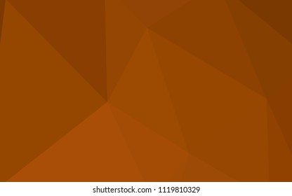 Light Orange vector triangle mosaic texture. Glitter abstract illustration with an elegant triangles. A new texture for your web site.