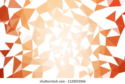 Light Orange vector triangle mosaic template. Colorful illustration in polygonal style with gradient. Triangular pattern for your design.