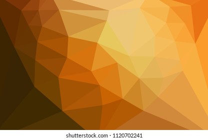 Light Orange vector triangle mosaic texture with a heart in a centre. Polygonal illustration, which consists of triangles. Pattern for a brand book's backdrop.