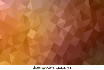 Light Orange vector triangle mosaic template. Glitter abstract illustration with an elegant triangles. Completely new template for your banner.