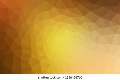 Light Orange vector triangle mosaic texture. Colorful illustration in polygonal style with gradient. Best triangular design for your business.