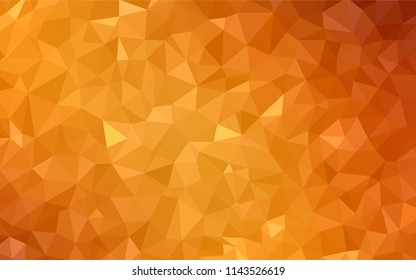 Light Orange vector triangle mosaic template. Shining colorful illustration with triangles. A completely new design for your leaflet.