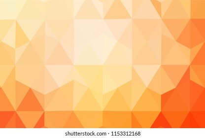 Light Orange vector triangle mosaic cover. A completely new color illustration in a polygonal style. A new texture for your web site.