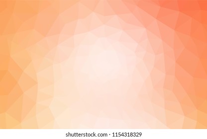 Light Orange vector triangle mosaic template. Shining polygonal illustration, which consist of triangles. Completely new template for your banner.