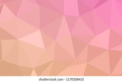 Light Orange vector triangle mosaic cover. Geometric illustration in Origami style with gradient.  Textured pattern for your backgrounds.