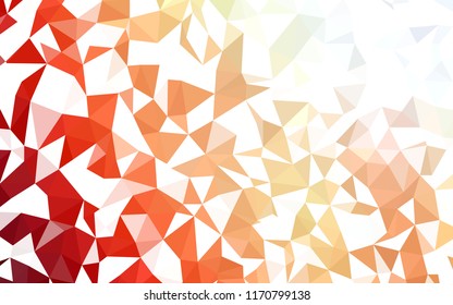 Light Orange vector triangle mosaic texture. Shining polygonal illustration, which consist of triangles. A new texture for your web site.