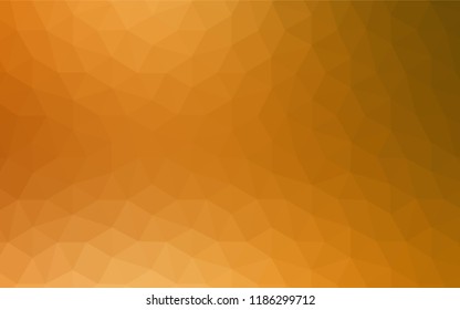 Light Orange vector triangle mosaic template. A sample with polygonal shapes. Best triangular design for your business.
