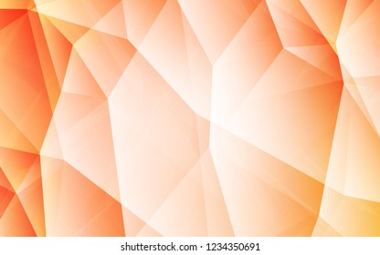 Light Orange vector triangle mosaic template. Creative illustration in halftone style with triangles. Brand new design for your business.