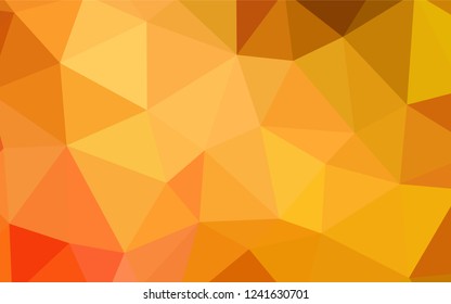 Light Orange vector triangle mosaic template. Shining colorful illustration with triangles. Completely new template for your banner.