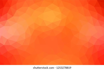 Light Orange vector triangle mosaic texture. Creative illustration in halftone style with triangles. Brand new style for your business design.