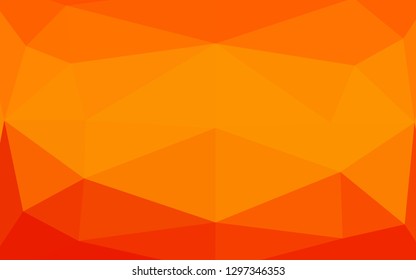 Light Orange vector triangle mosaic template. Colorful illustration in abstract style with gradient. Polygonal design for your web site.