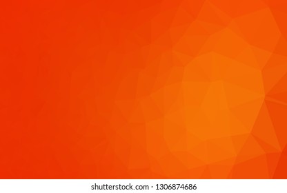 Light Orange vector triangle mosaic texture. A sample with polygonal shapes. Textured pattern for background.