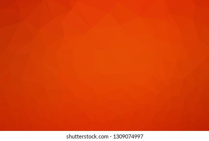 Light Orange vector triangle mosaic template. Triangular geometric sample with gradient.  Template for your brand book.