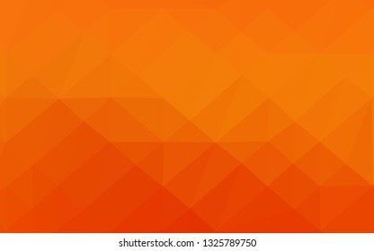 Light Orange vector triangle mosaic cover. Creative illustration in halftone style with gradient. Brand new style for your business design.
