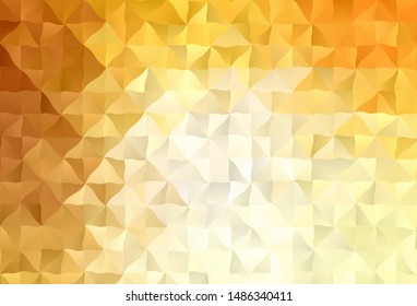 Light Orange vector triangle mosaic template. Shining polygonal illustration, which consist of triangles. Triangular pattern for your design.