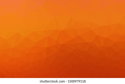 Light Orange vector triangle mosaic texture. A sample with polygonal shapes. The best triangular design for your business.