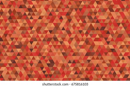 Light Orange vector triangle mosaic template. Triangular geometric sample with gradient.  The template can be used as a background for cell phones.