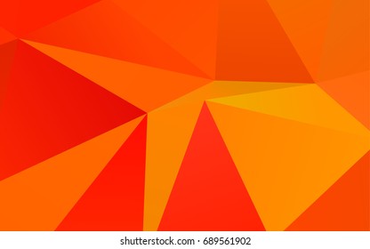 Light Orange vector triangle mosaic template. Shining illustration, which consist of triangles. A new texture for your design.