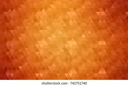 Light Orange vector triangle mosaic pattern. Modern geometrical abstract illustration with gradient. The template can be used as a background for cell phones.