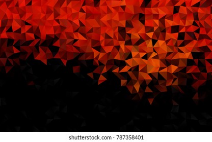 Light Orange vector triangle mosaic template. Modern geometrical abstract illustration with gradient. The completely new template can be used for your brand book.