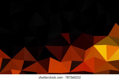 Light Orange vector triangle mosaic template. An elegant bright illustration with gradient. Brand-new style for your business design.