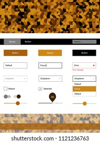 Light Orange vector ui kit with dots. Colorful ui/ux kit with header consisted of spheres. This sample is for your website.