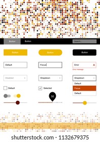 Light Orange vector ui kit with dots. Decorative ui kit design in abstract style with colorful dots. This sample is for your landing page.