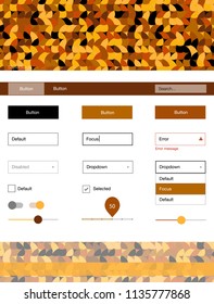 Light Orange vector ui kit with dots. Decorative ui kit design in abstract style with colorful dots. Simple colorful design for websites.