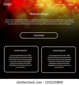 Light Orange vector ui kit with clouds, stars. Decorative ui kit design in abstract style with colorful sky. Modern template for your landing page.