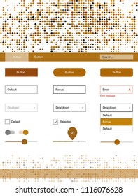 Light Orange vector ui ux kit with circles. Colorful Style guide with circles on abstract background. This sample is for your website.