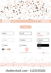 Light Orange vector ui ux kit with circles. Colorful Style guide with circles on abstract background. Modern template for your landing page.