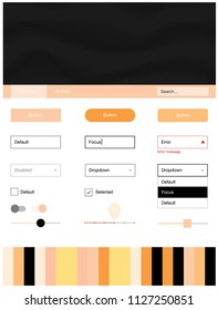 Light Orange vector ui ux kit with lines, ovals. Colorful abstract illustration with gradient lines. Modern template for your landing page.