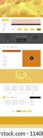 Light Orange vector ui ux kit with lines, ovals. Creative illustration in halftone marble style with gradient. Simple colorful design for websites.