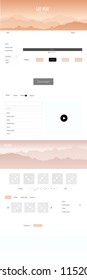 Light Orange vector ui ux kit with hills and rocks. Decorative ui kit design in abstract style with colorful rocks. Template for landing pages of leisure.